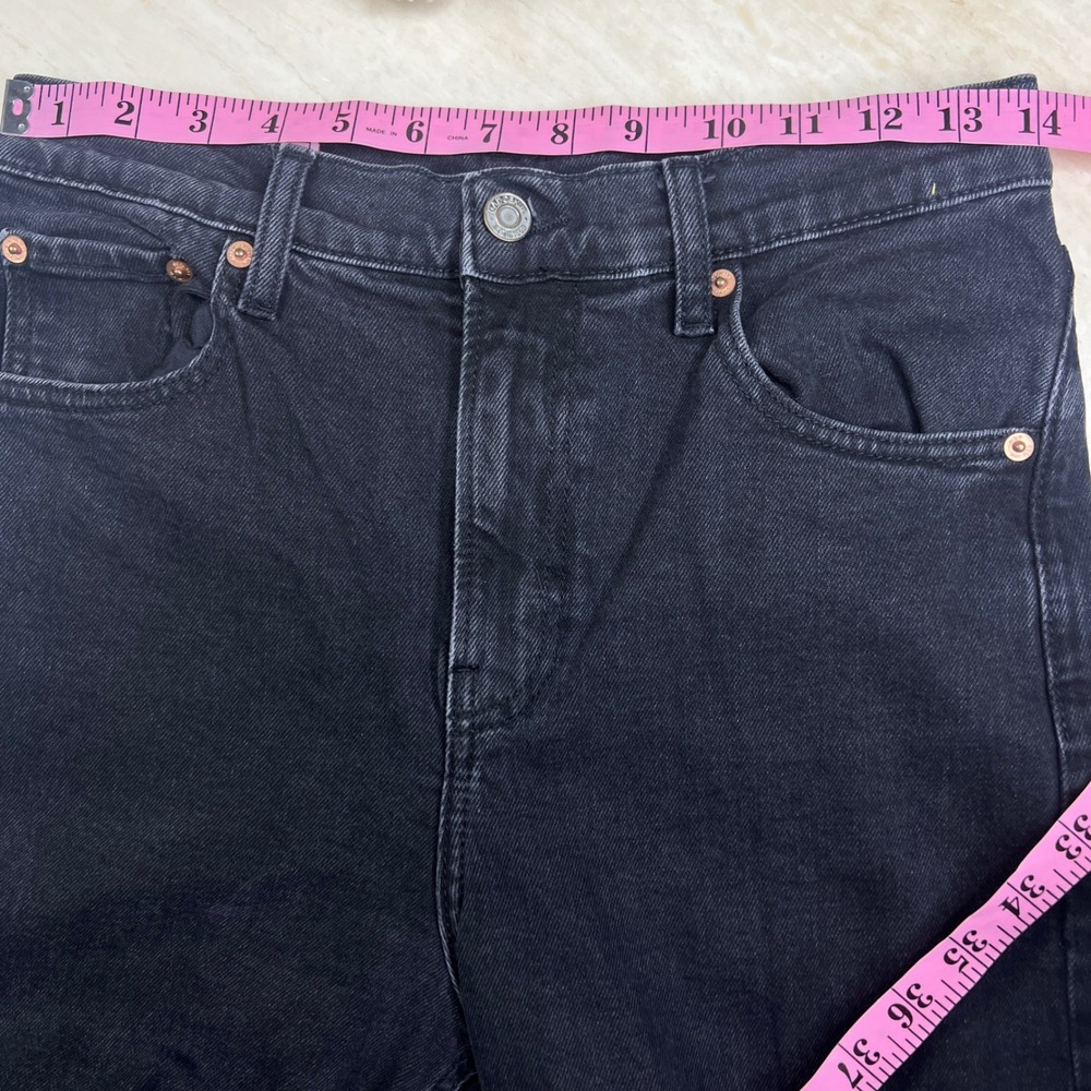 Gap High Stride Wide Leg Jeans Washed Black High Rise Denim 27 4 Tall A36 - Picture 10 of 13